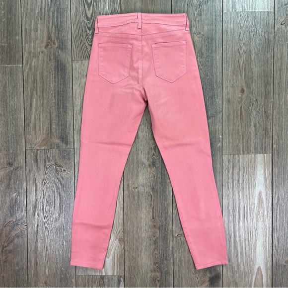 SOLD! L’AGENCE Margot High Rise Skinny Jeans Coated Dusty Rose - Picture 5 of 15